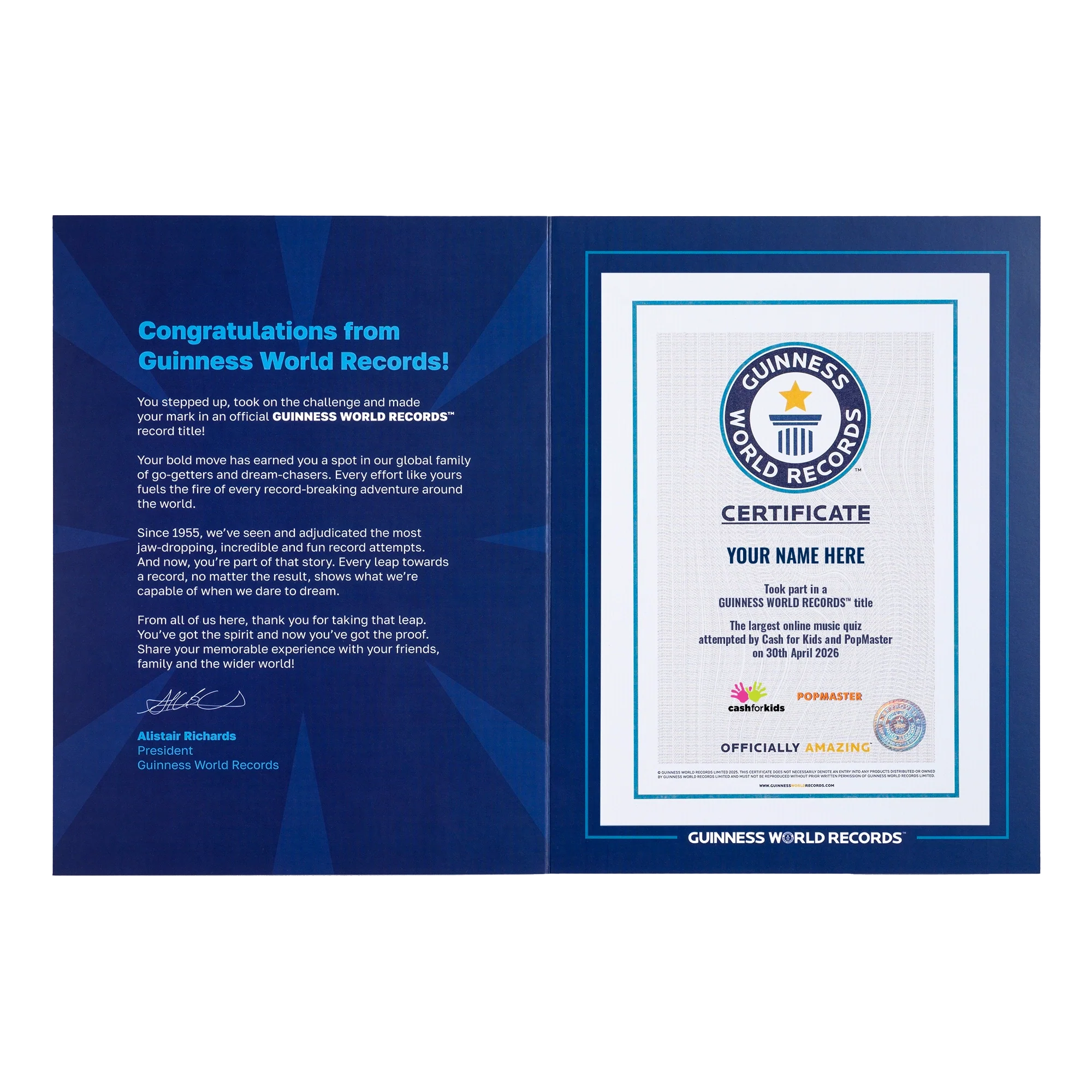 Record Participant Certificate Largest Online Music Quiz - Image 2