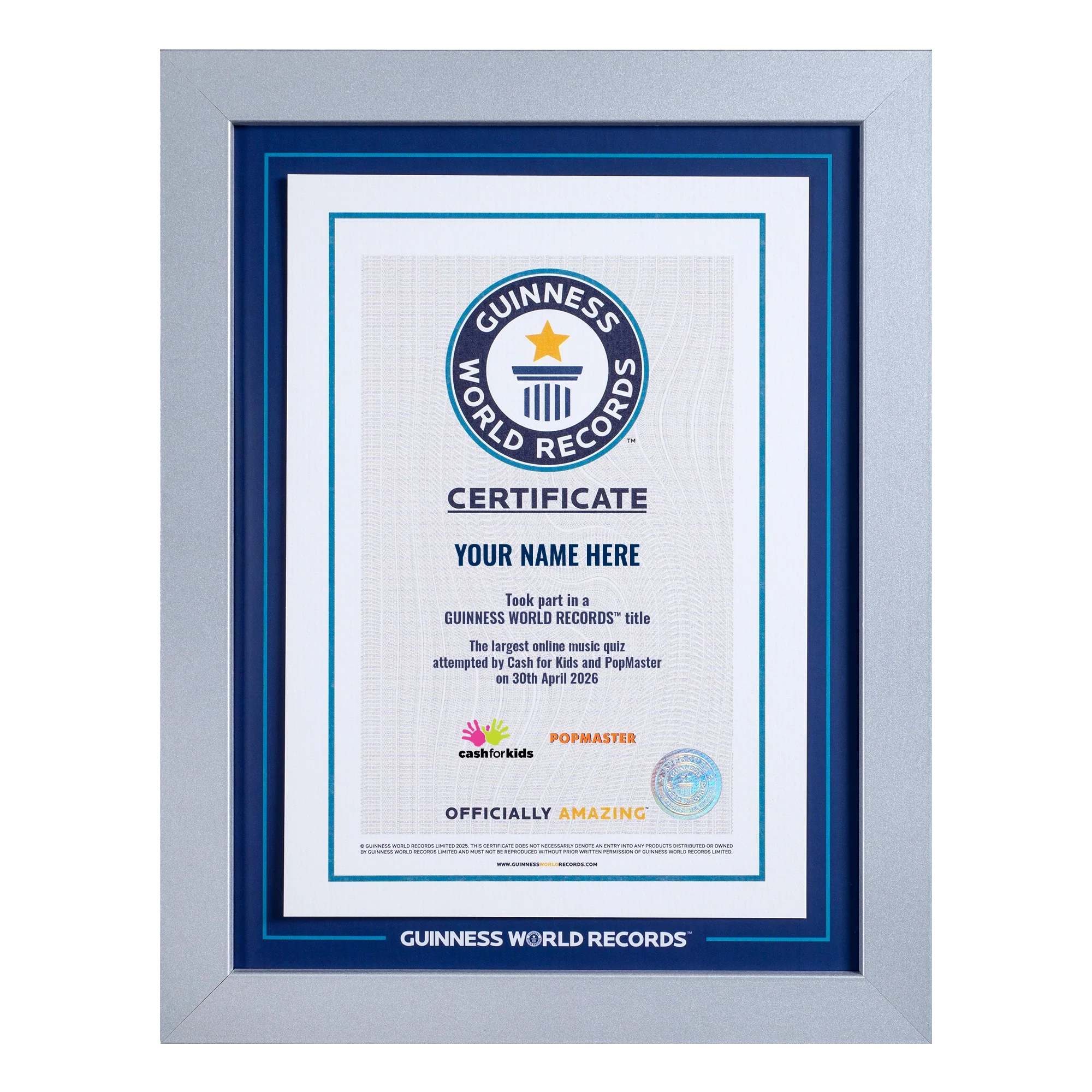 Record Participant Certificate Largest Online Music Quiz - Image 4